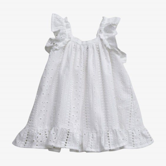 White dress with English embroidery
