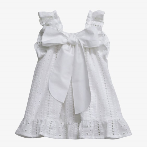 White dress with English embroidery
