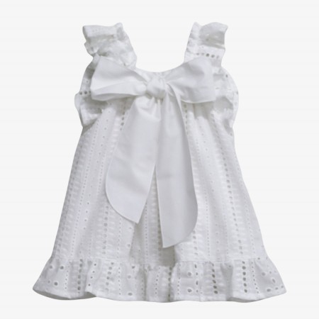 White dress with English embroidery