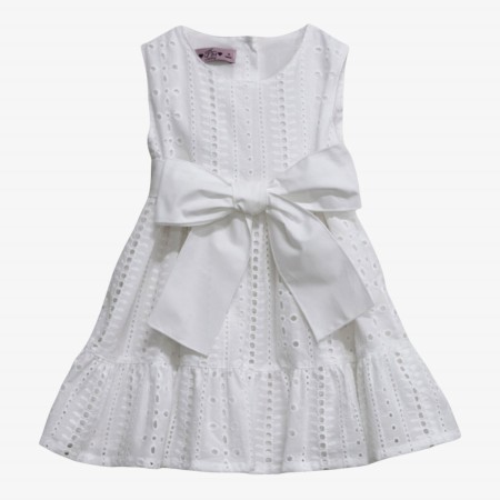 English embroidered dress with bow