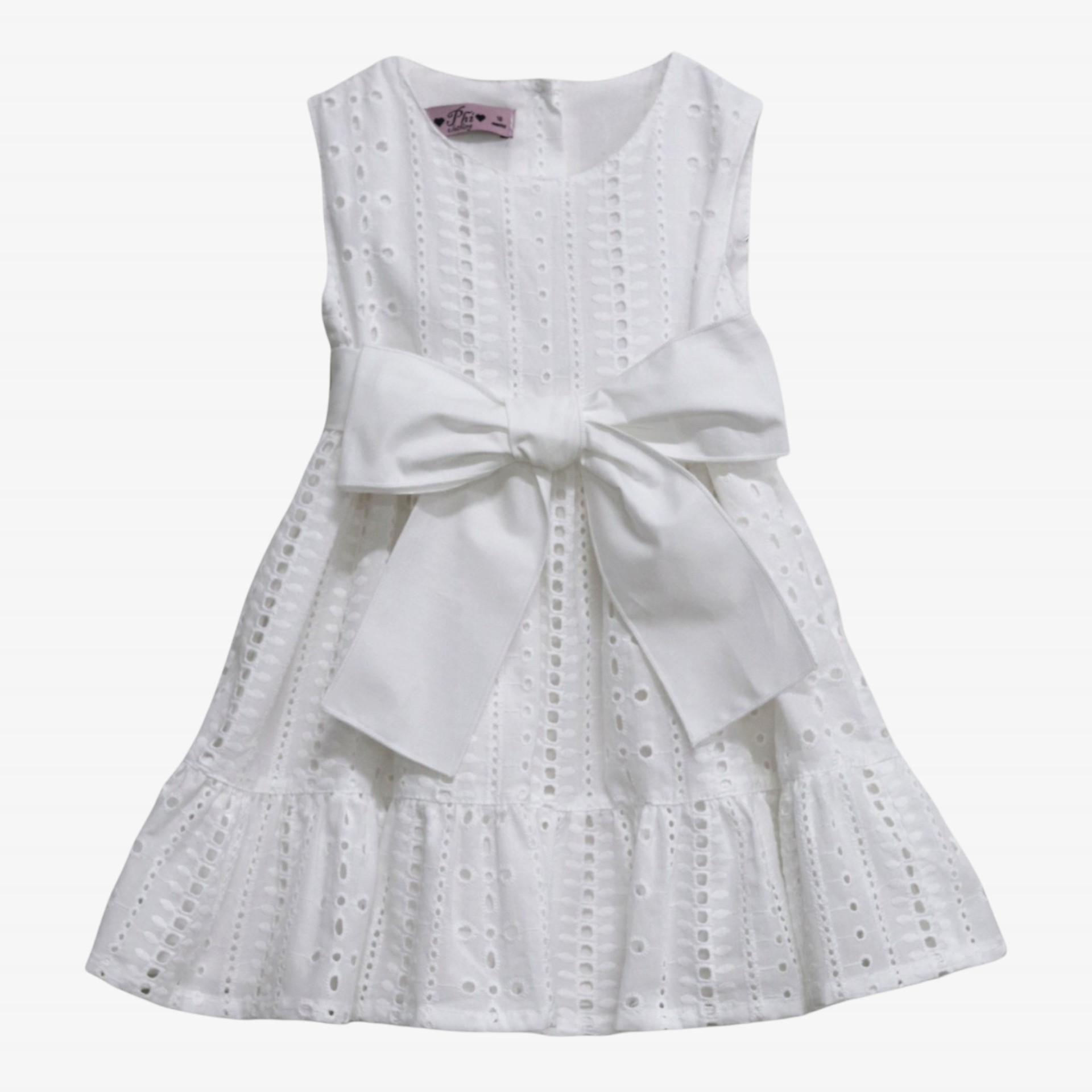 English embroidered dress with bow