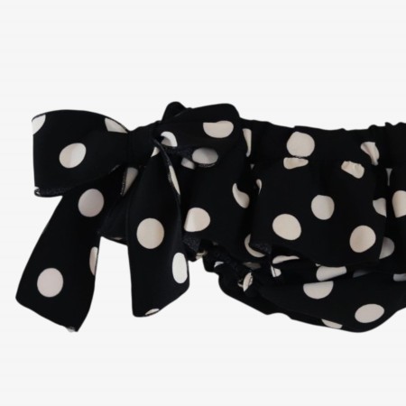Black bloomer with ivory polka dots 
