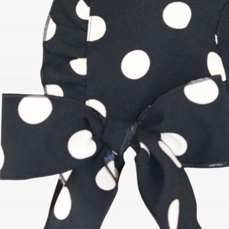 Bonnet noire à pois ivoire Bonnet noire à pois ivoire