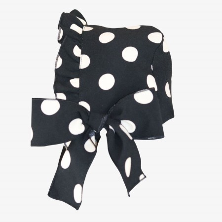 Bonnet noire à pois ivoire Bonnet noire à pois ivoire