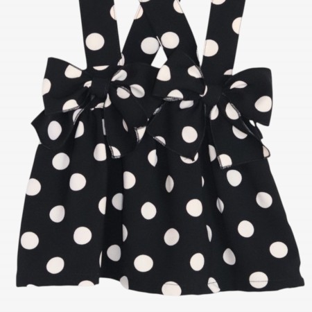 Black strap skirt with cream polka dots Black strap skirt with cream polka dots