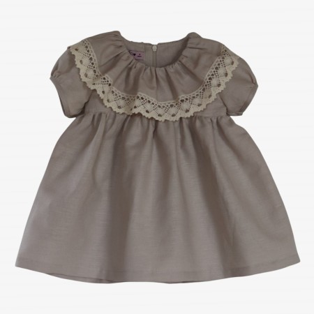 Cream linen dress with collar Cream linen dress with collar