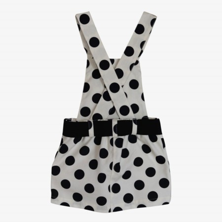 Ivory skirt with straps with black polka dots Ivory skirt with straps with black polka dots