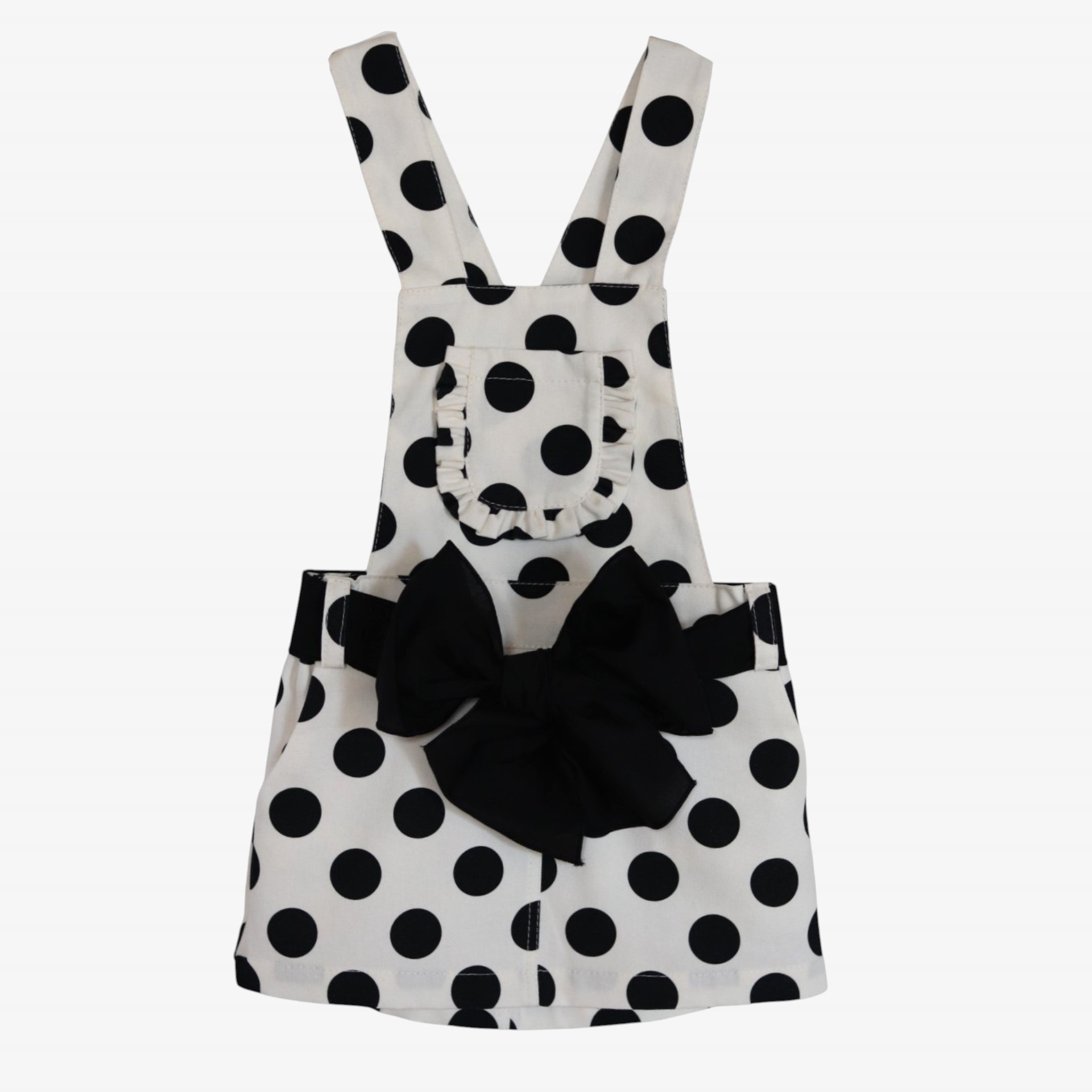 Ivory skirt with straps with black polka dots