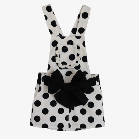 Ivory skirt with straps with black polka dots Ivory skirt with straps with black polka dots