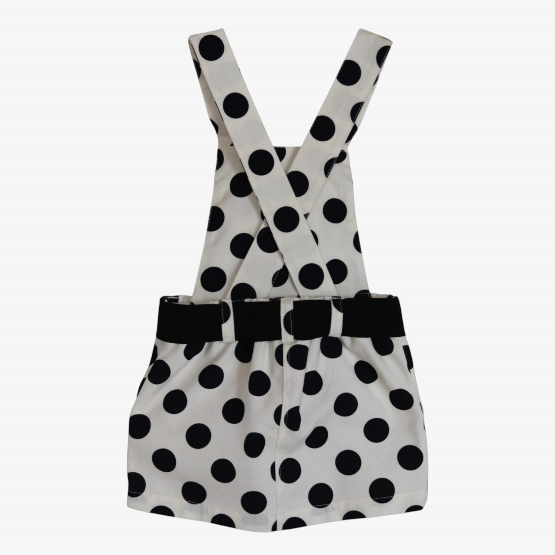 Ivory skirt with straps with black polka dots