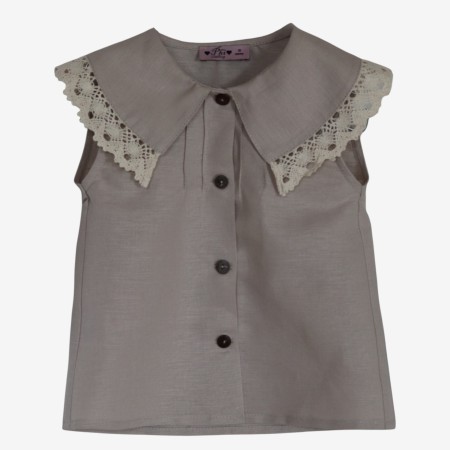 Blusa linho creme com renda Blusa linho creme com renda