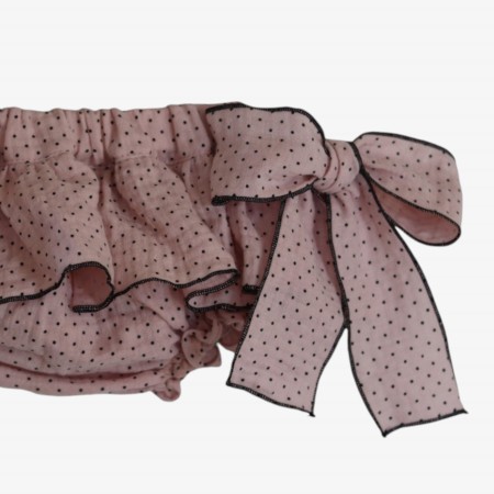 Rose Bloomer with polka dots