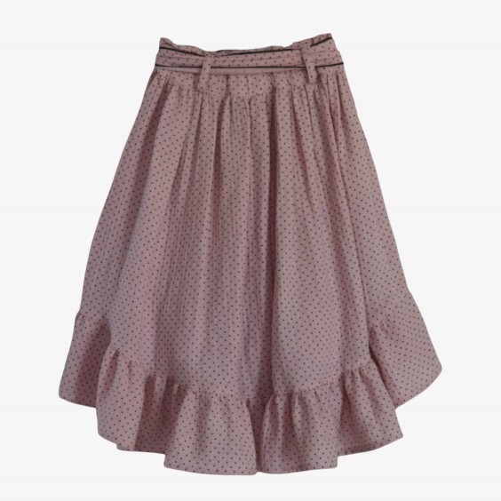 Saia assim�trica rosa velho com pintas