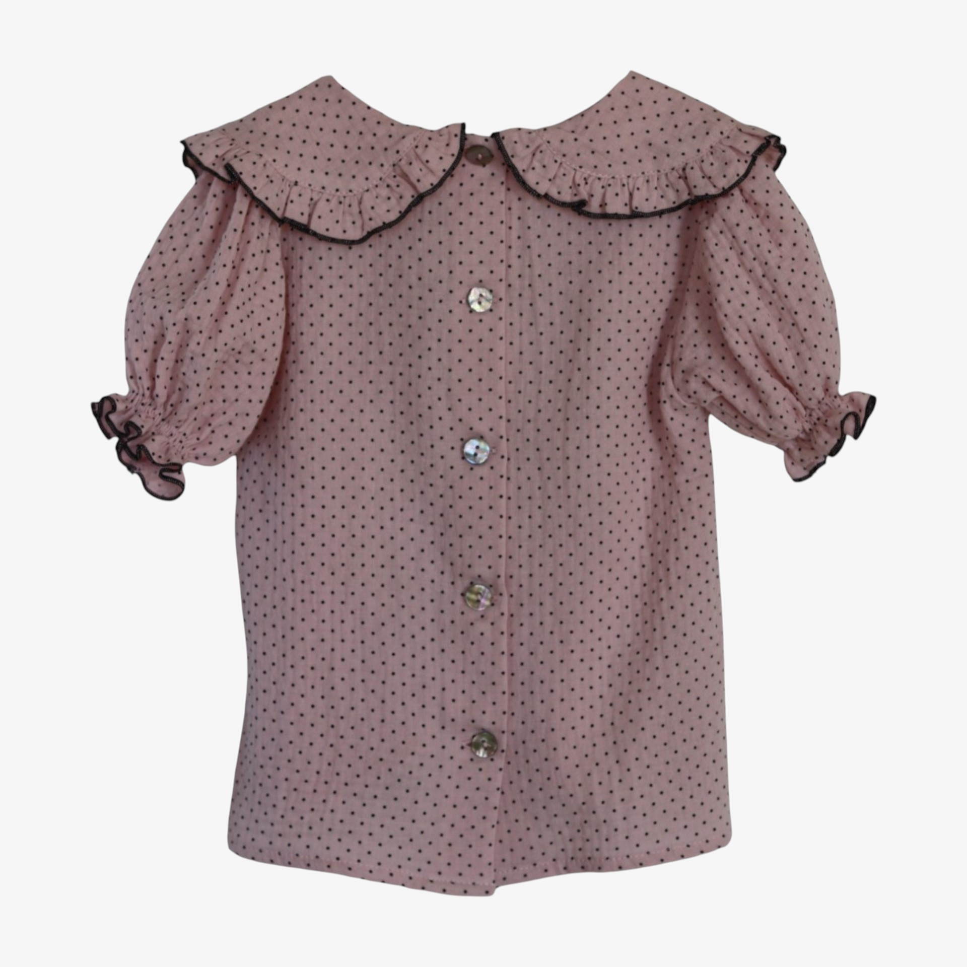 Pink blouse with polka dots