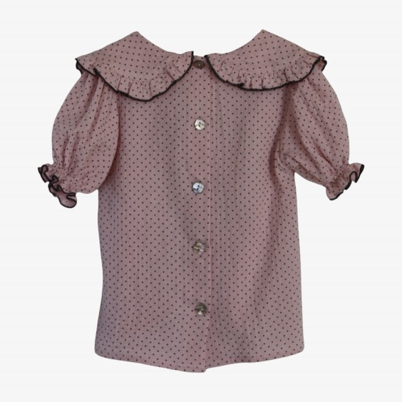 Pink blouse with polka dots