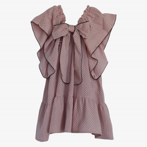 Vestido rosa velho com pintas