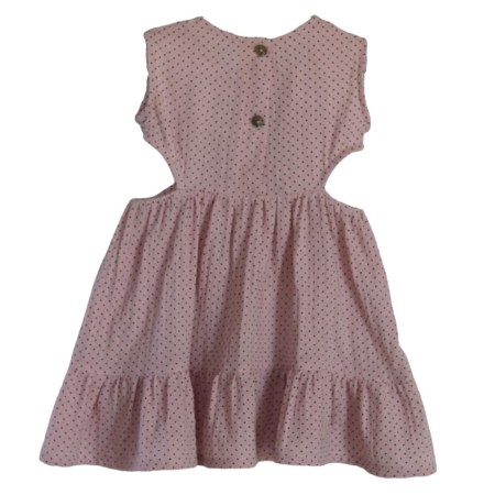 Rose cut-out dress with polka dots 