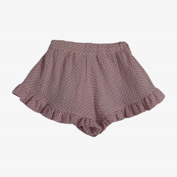 Old rose shorts with polka dots
