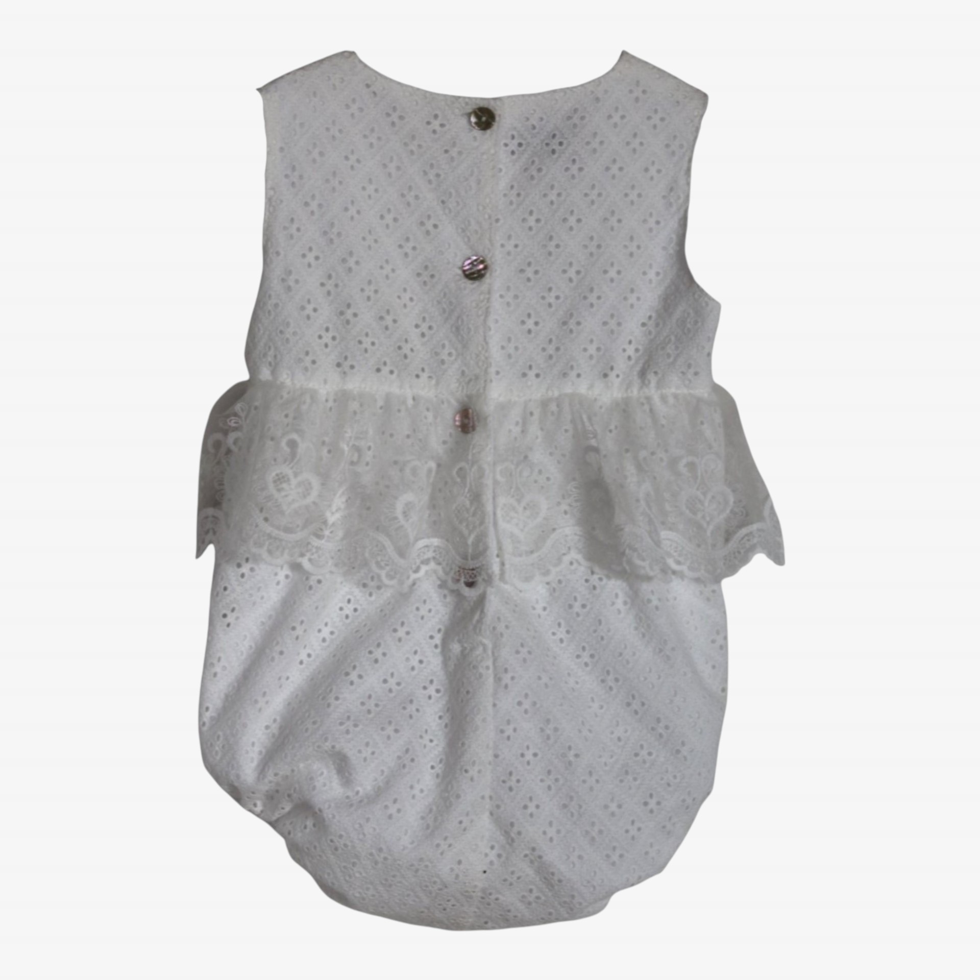 Embroidered romper with tulle