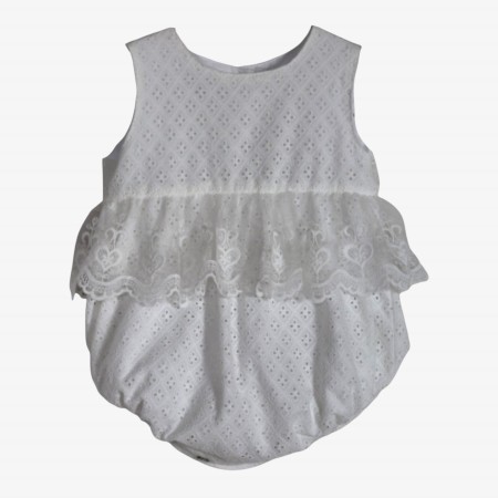 Embroidered romper with tulle Embroidered romper with tulle