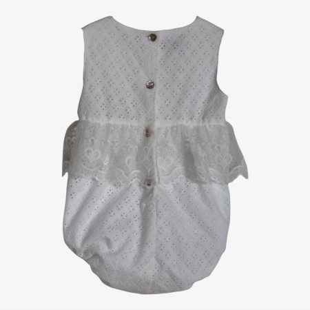 Embroidered romper with tulle Embroidered romper with tulle