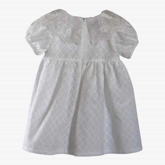 White dress embroidered with tulle