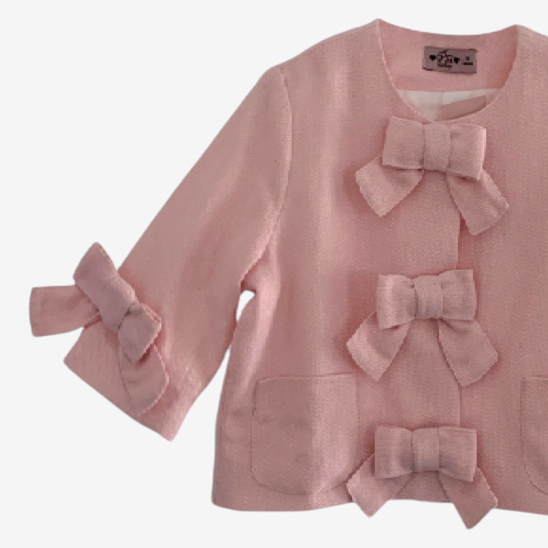 Pink coat with bows