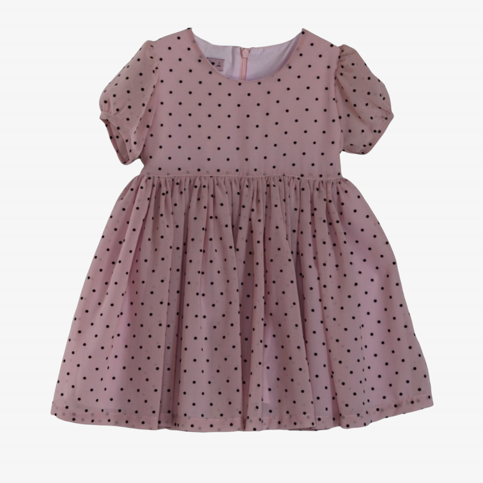 Pink voile dress with dots