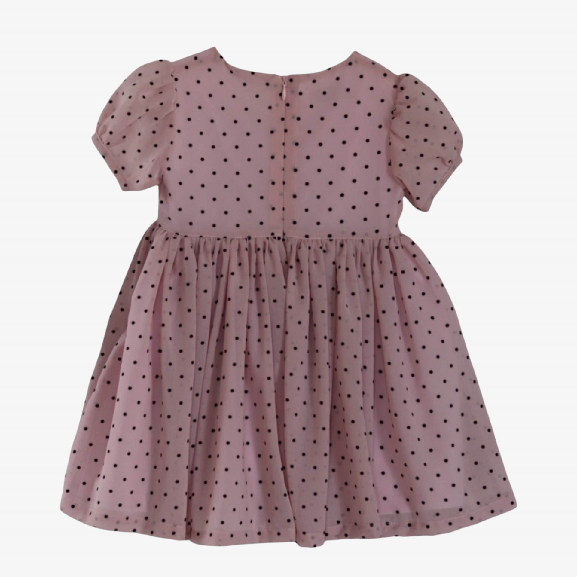 Pink voile dress with dots