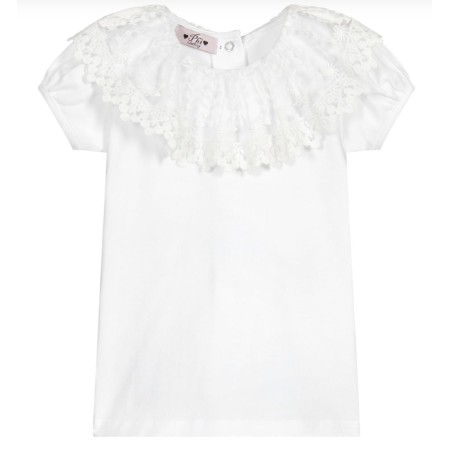 Body/T-shirt with tulle collar