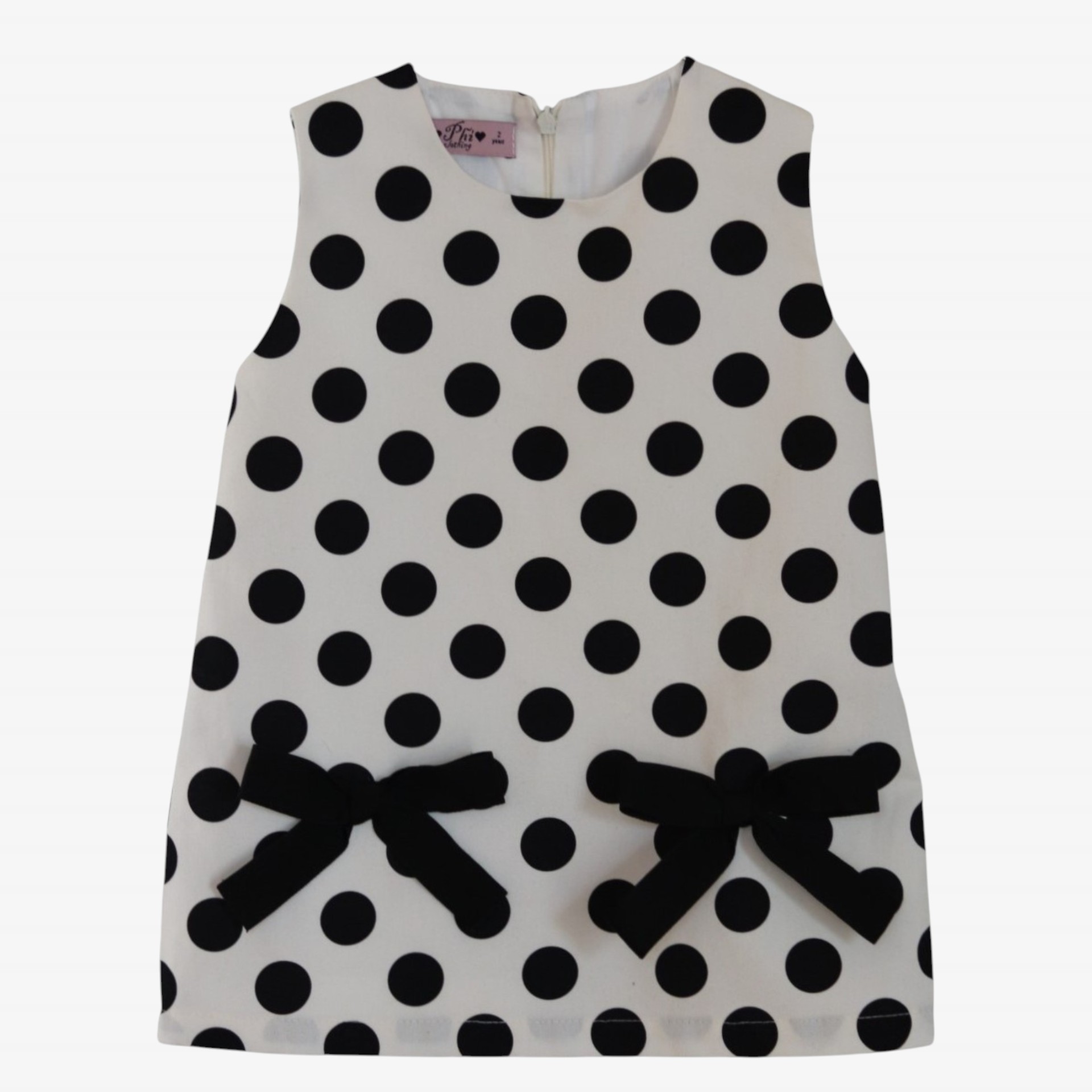 Black polka dot dress