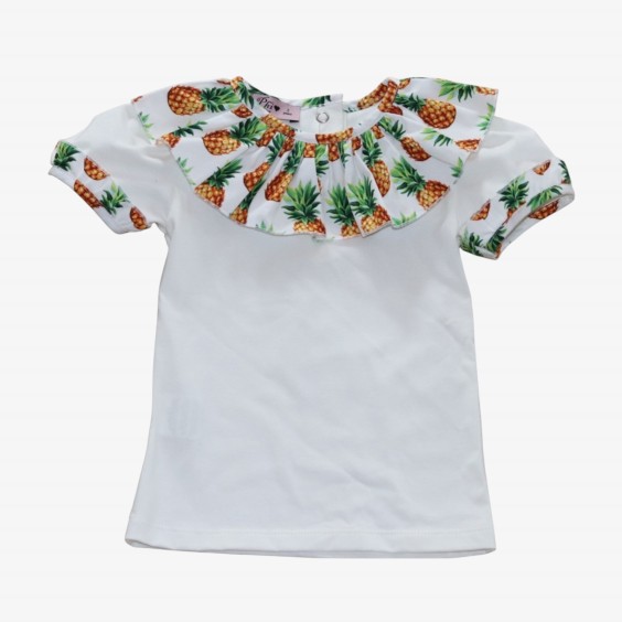 Bodysuit/T-shirt with pineapple collar