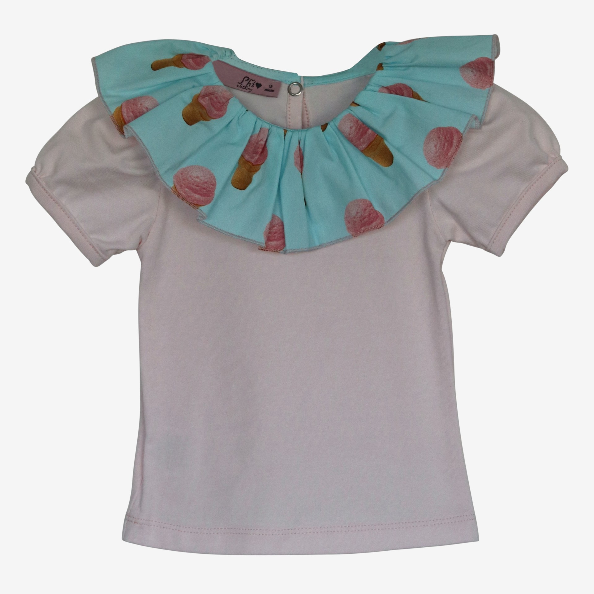 T-shirt à col crème glacée