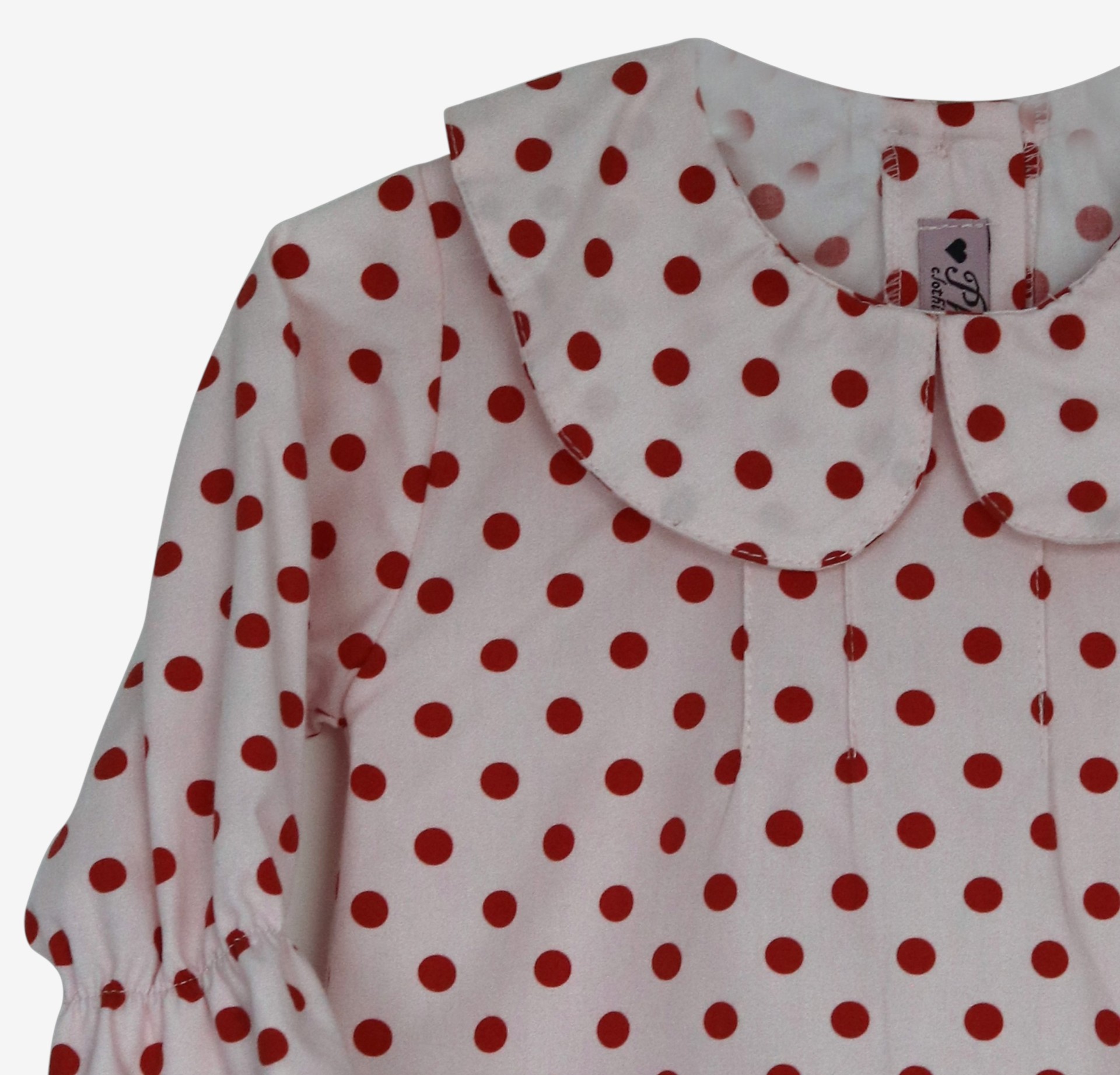 Red dots collar blouse