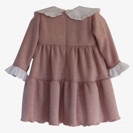 Pink jersey dress with white collar Pink jersey dress with white collar