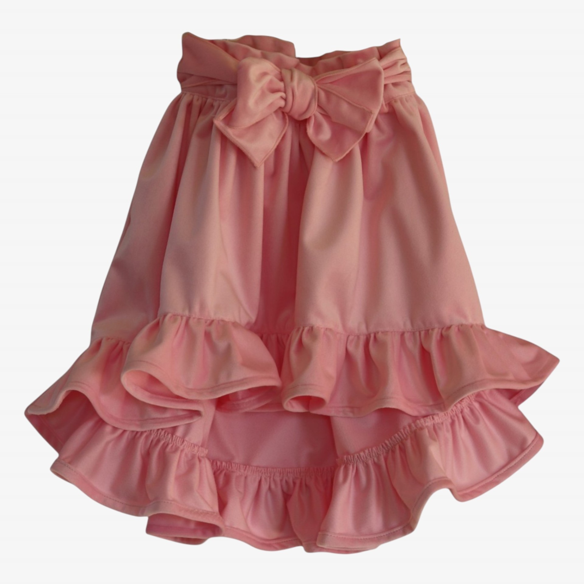 Pink velvet asymmetrical skirt