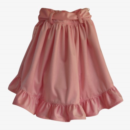 Pink velvet asymmetrical skirt 