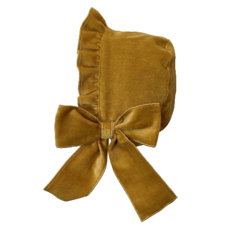 Mustard velvet bonnet