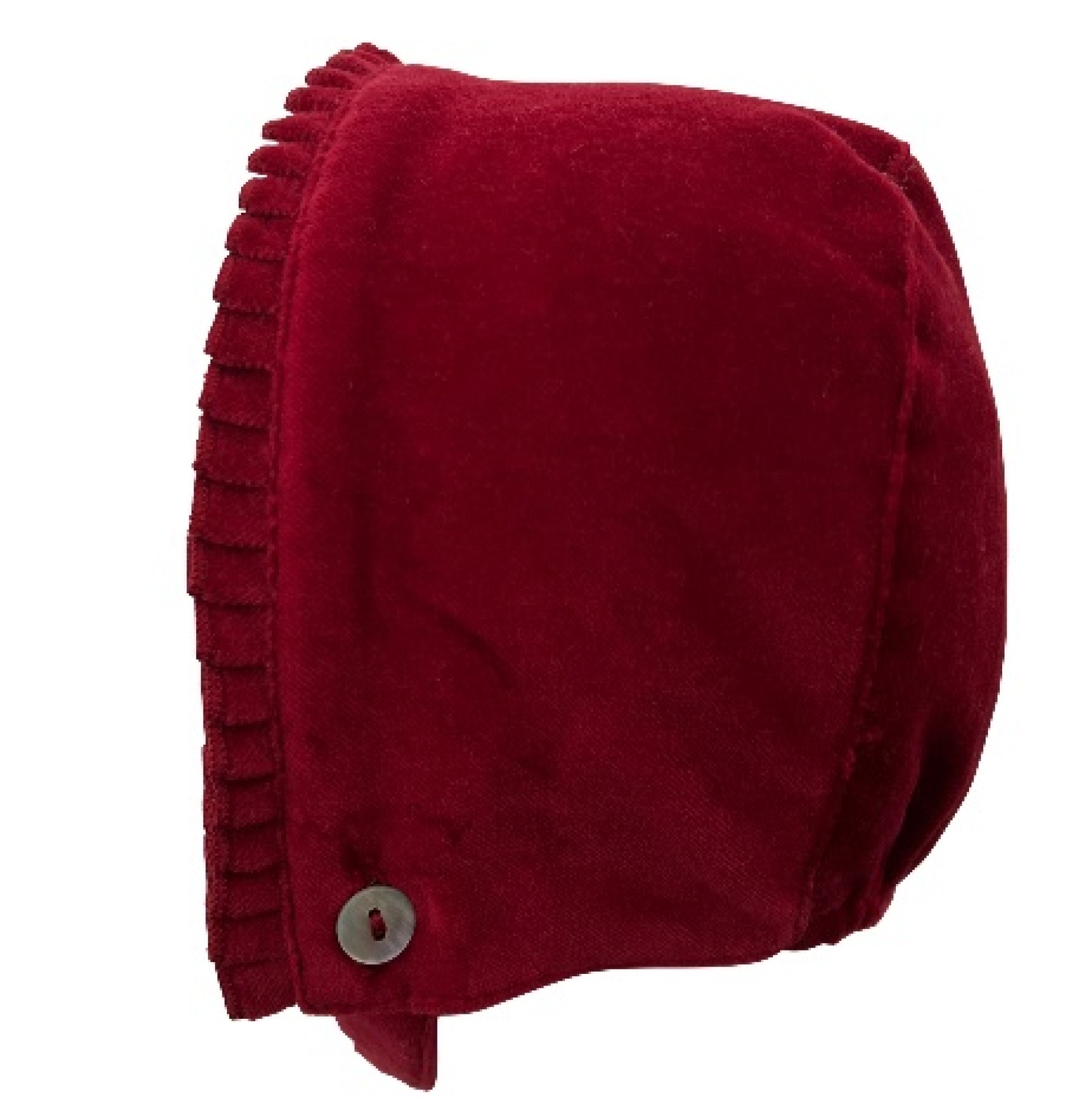 Bordeaux velvet pleated trim bonnet