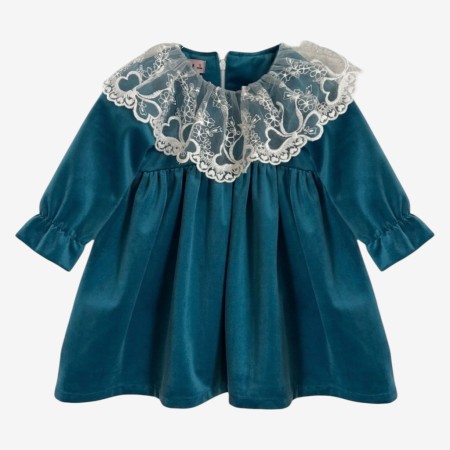 Blue velvet dress with tulle Blue velvet dress with tulle