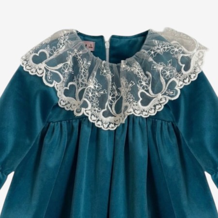 Blue velvet dress with tulle Blue velvet dress with tulle