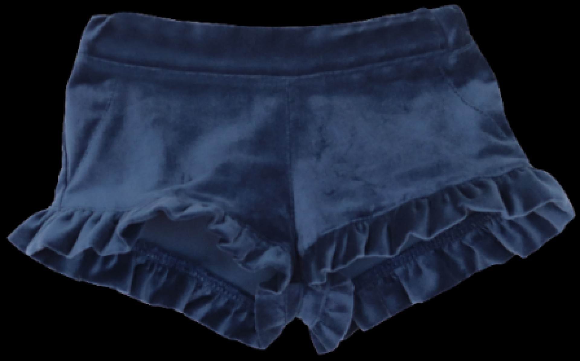 Blue velvet shorts