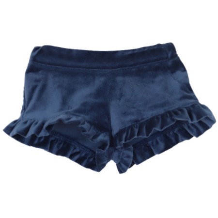 Blue velvet shorts