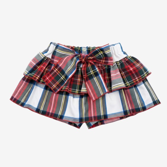 Red plaid frill skirt