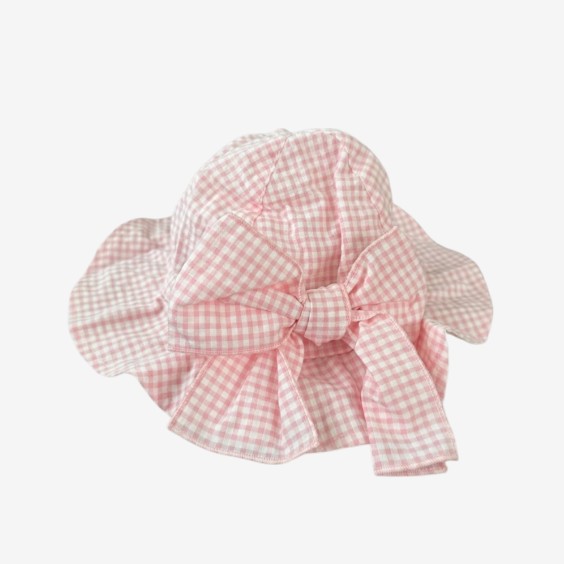 Pink vichy sun hat