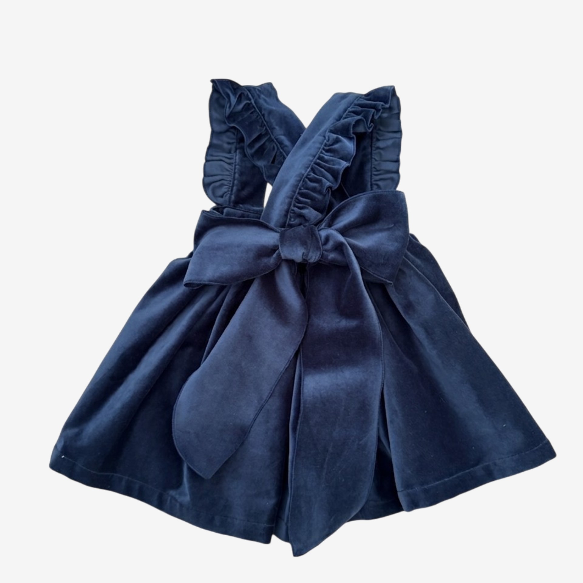 Robe à bretelles velour bleue