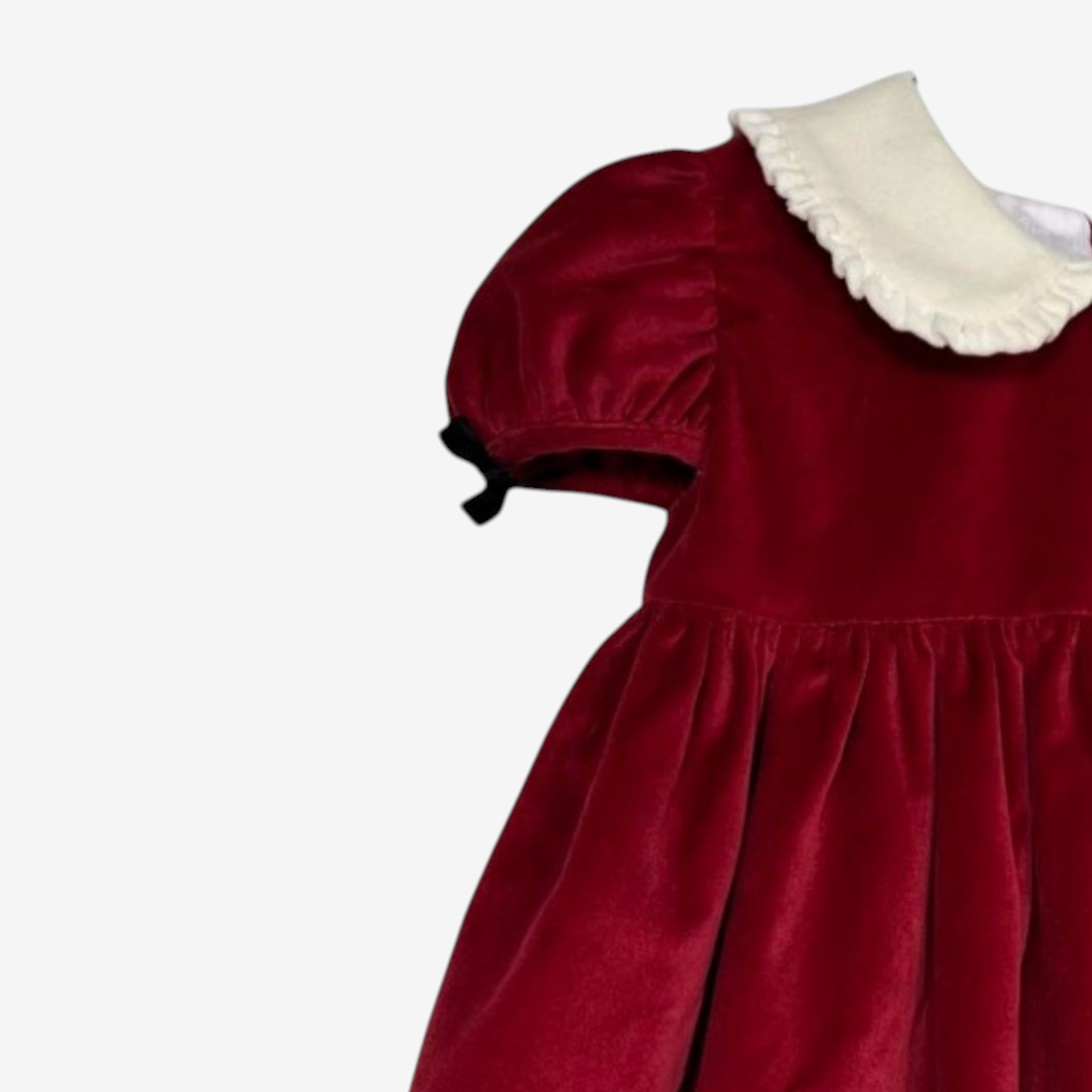 Bordeaux velvet dress with a collar