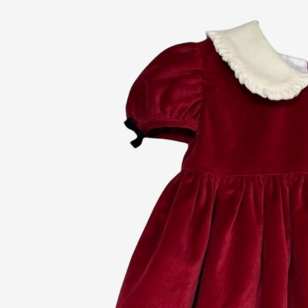 Bordeaux velvet dress with a collar Bordeaux velvet dress with a collar