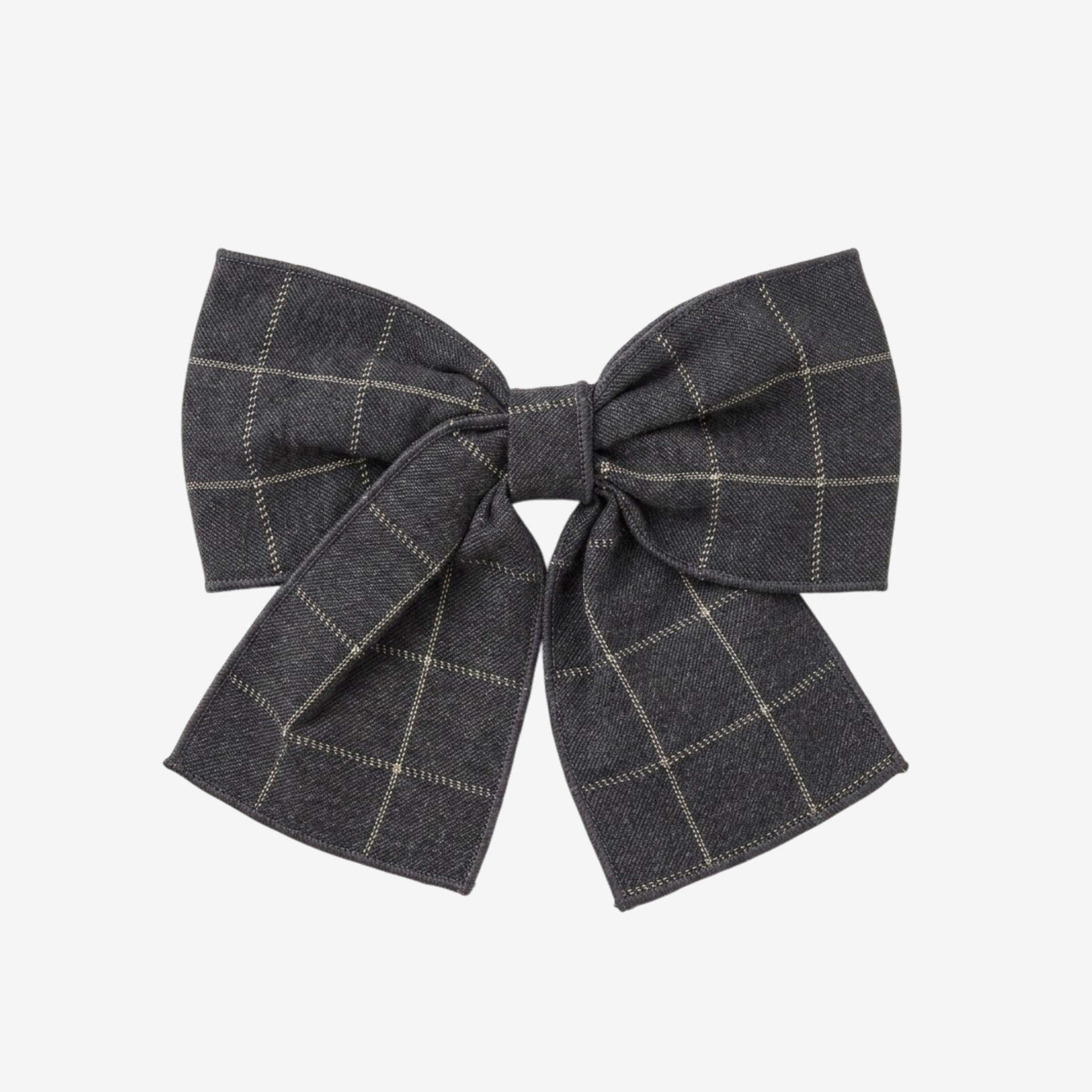 Grey bow with gold stripe