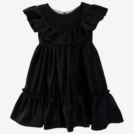 Black velvet dress with ruffle Black velvet dress with ruffle